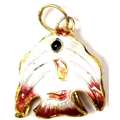 ENAMEL FISH 21X23MM WHITE